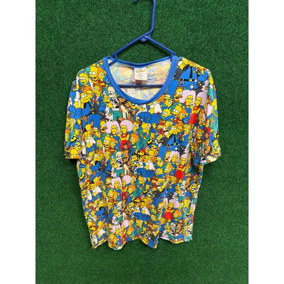 The Simpsons Character AOP Shirt Sz XL 90s - Picture 2 of 4